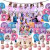 Huntress Girl Group Theme Birthday Party Decoration Set with Banners, Backdrop, Cake Toppers, Balloons for KPOP Lovers