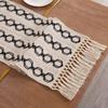 1Pcs Cotton Linen Table Runner Farmhouse Rustic 30x120cm 30x160cm Tablerunner with Tassels Cream Brown Macrame Burlap
