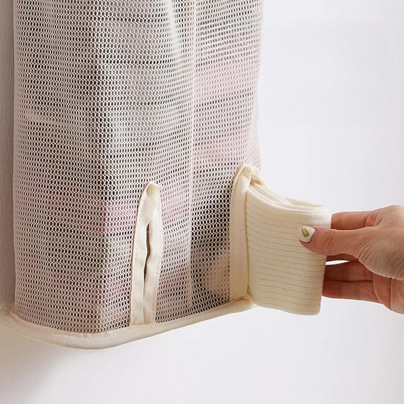 1/2pcs Single And Double Tube Socks, Underwear Storage Bag, Hanging Mesh Bag, Student Dormitory Wardrobe, Bra Storage Bag