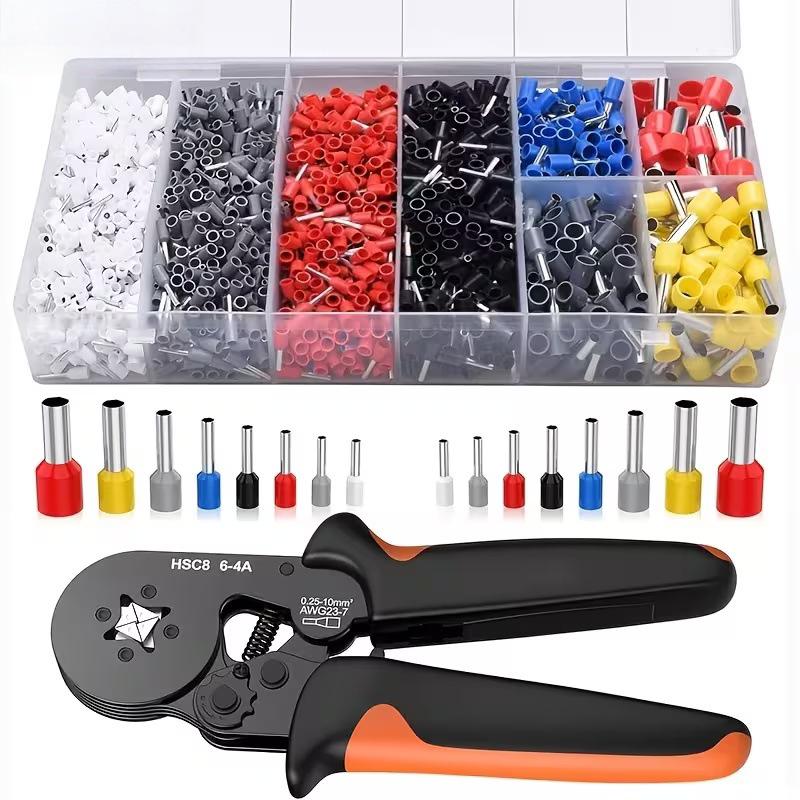 European Tubular Terminal Crimping Pliers HCS8 6-4A, VE/TE Pin Cold Crimp Terminal, Electrician Wire Tools