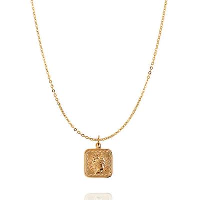 AUGUST ALICE 18k Gold Square Medallion Necklace