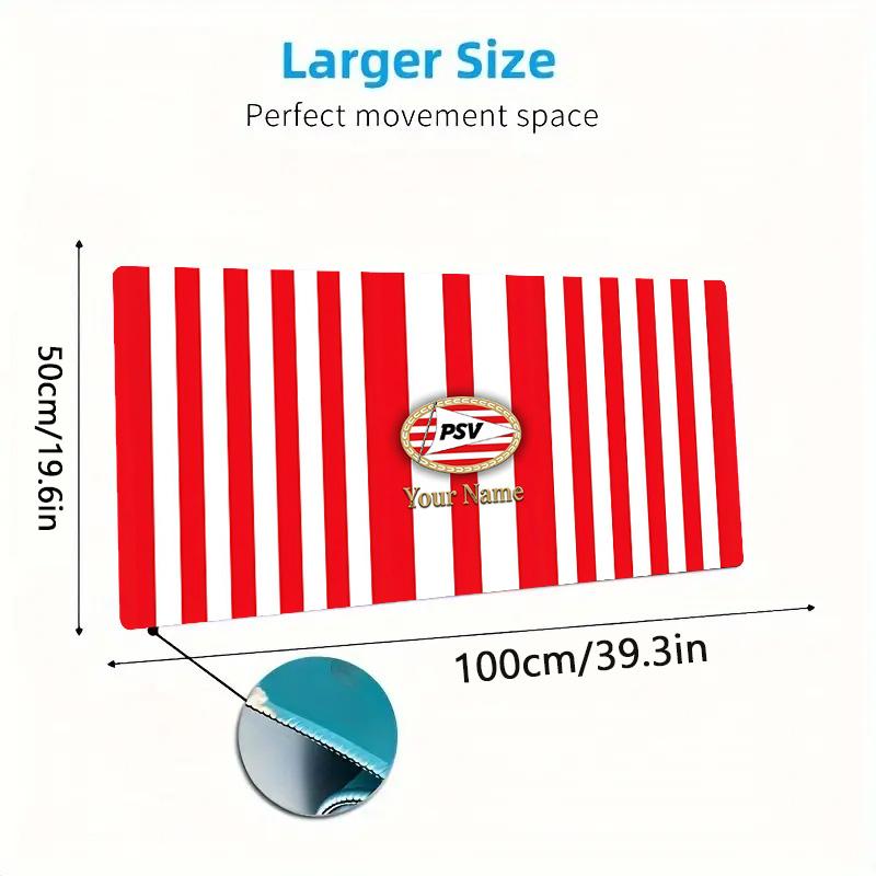 Pheilips Sport Custom Name Large Size Mouse Pad Large Gaming Table Cushion Non-slip Laptop Tablet Big Mousepad XXL Mat Mini PC Playmat With Lock edge