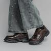 Herren Punk Stiefel Brogues Business Aufzugsschuhe Schwarze Braune Lederschuhe Dicke Sohle Plateau Schuhe Übergröße