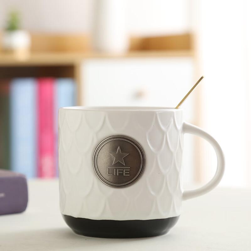 Duoli Mermaid Copper Badge Ceramic Coffee Mug