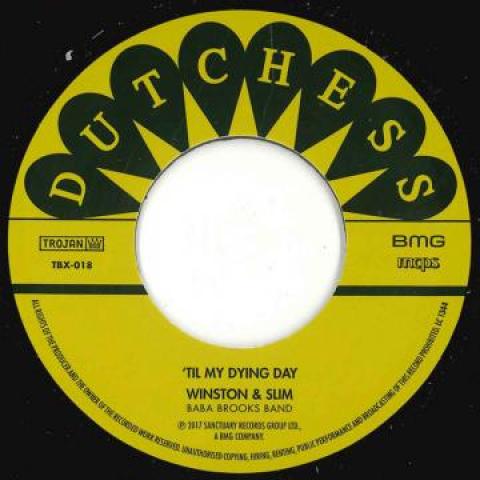 

7inch Record WINSTON & SLIM / LYNN TAITT - Til My Dying Day / Road To Nowhere TBX018 Dutchess 196- UK Reggae, Ska & Dub
