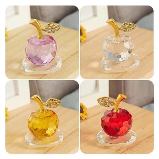 Crystal natural stone apple ornament quartz luck enhancement interior decoration transparency entrance tabletop in-car store feng shui healing moving