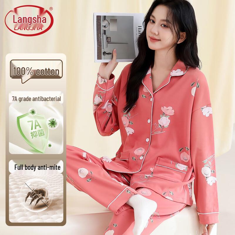 Women s Pure Cotton Long Sleeve Loungewear Set XL