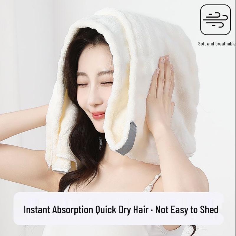 

Quick-Dry Coral Fleece Hair Towel Wrap and Bath Cap for Women 75g