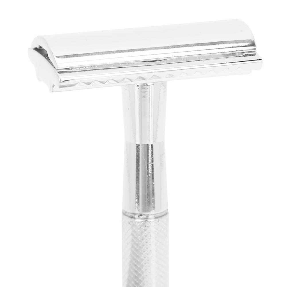 Men Manual   Zinc Alloy NonSlip CloseFitting DoubleSided Blade Shaving Knife(Silver )