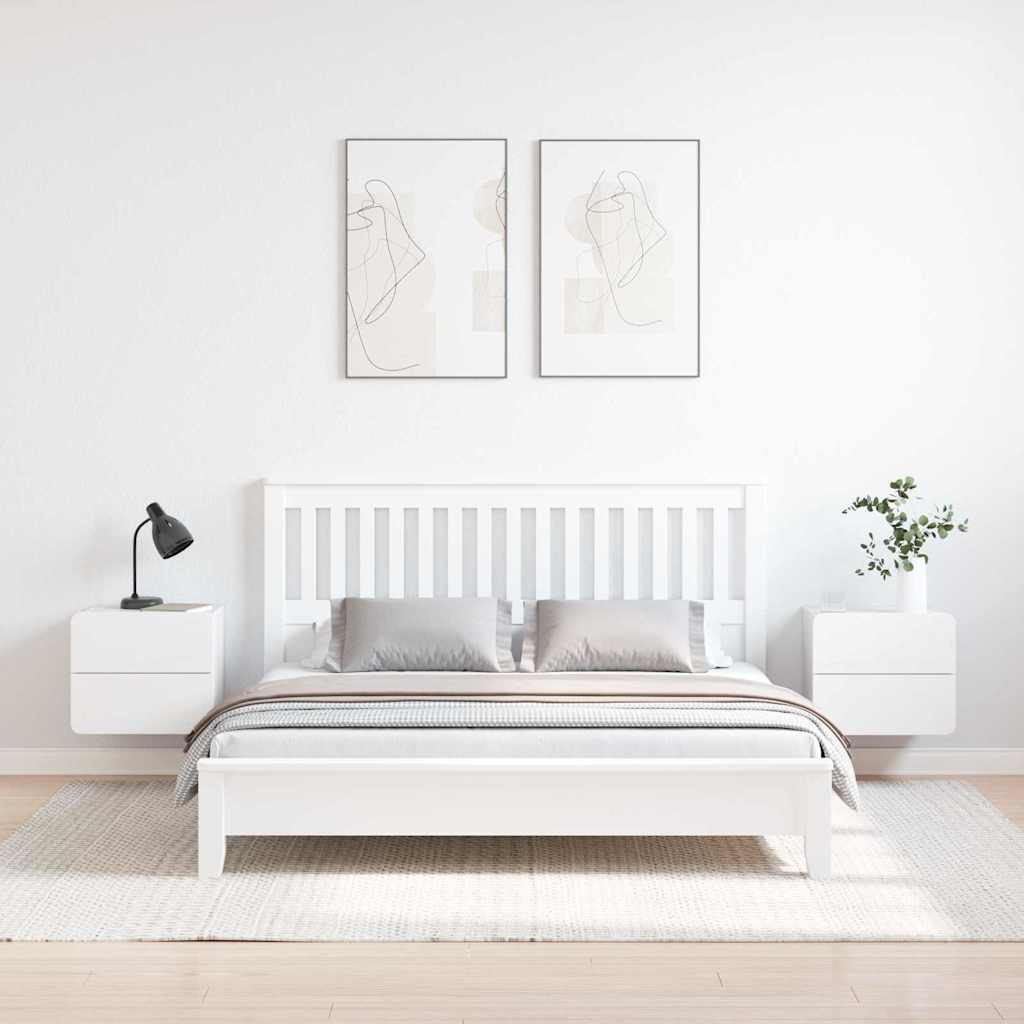 Nightstand 2 pcs White 39 x 34 x 33 cm Solid Pine Wood