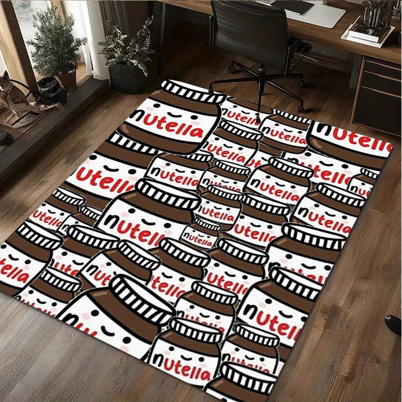Nutella Schoko-Haselnuss-Aufstrich Glas Brotmesser Teppich für Zuhause Büroteppich Teppich für Zimmerbereich Bürostuhlpolster Feiertagsgeschenk