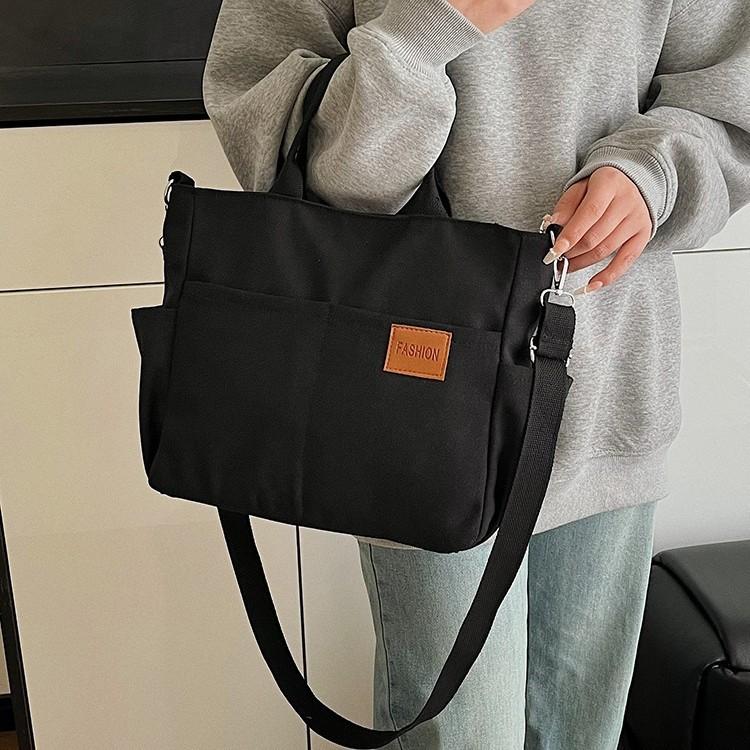 Canvas Tote Bag With Zipper Closure For Daily Commute And Casual Use