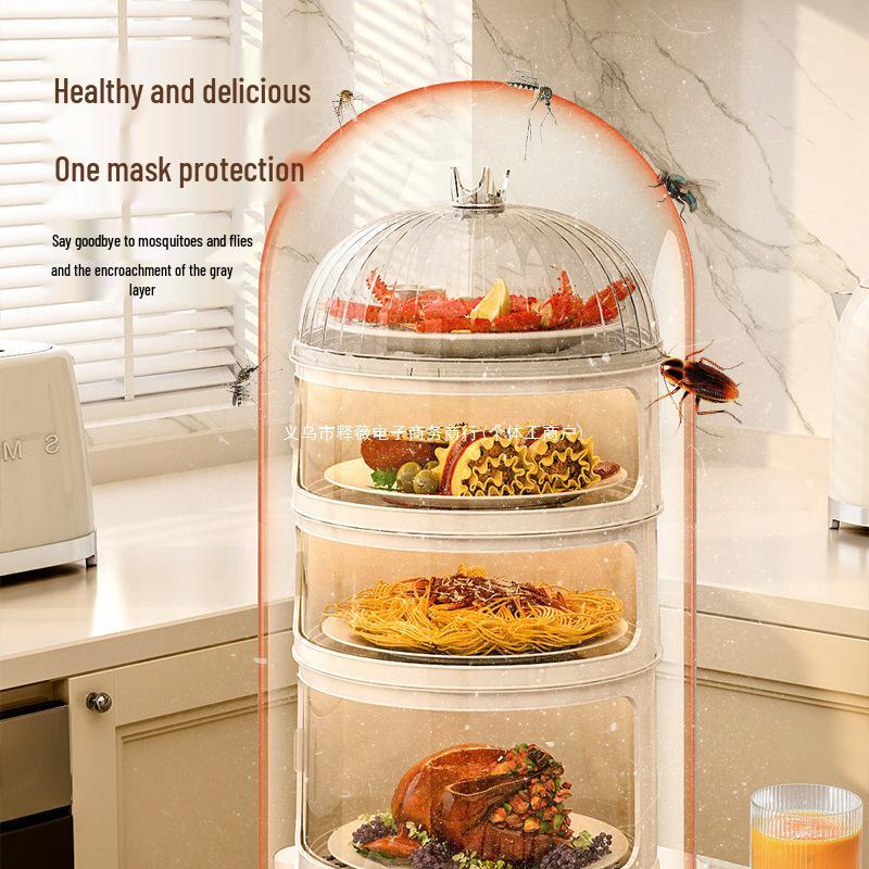 Multi-layer Transparent Food Cover for Dining Table Insulation
