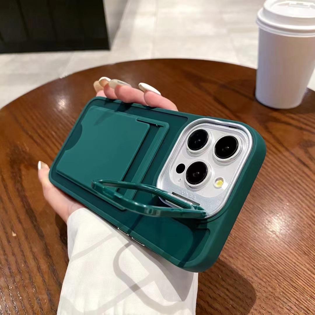 

Держатель для карт Два в одном Чехол для телефона iPhone 15pro с масляным напылением Защитный чехол однотонного цвета для Apple 12 Apple 16Plus