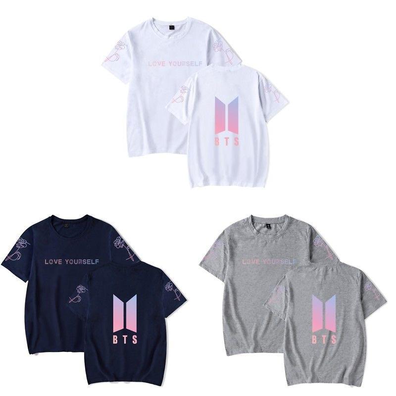 Bts Print T Shirt Short Sleeve Cotton Casual Wear For Fans Fashion