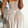 Sexy Lingerie Women Lace Hollow Erotic Costumes Sleep Dress Deep V Open Bra Underwear Sleepwear