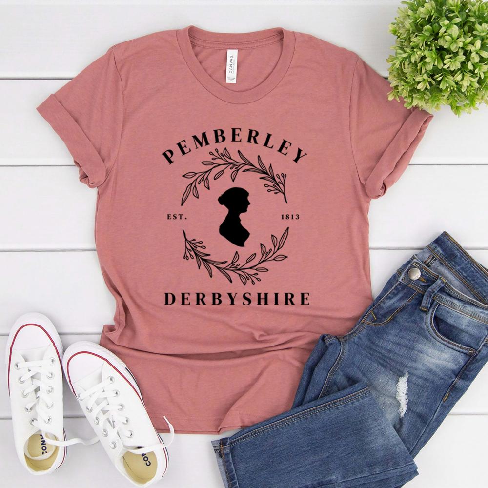 Pemberley T Shirt Jane Austen Shirt Jane Austen Gifts Bookish Tees Dark Academia Clothing Reading Tshirt Literature Harajuku Top