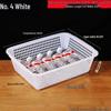 Large White Plastic Rectangular Kitchen Basket for Draining, Washing, and Storage