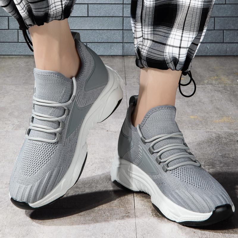 Fashion Spring New Men Elevator Shoes Height Increase Sneakers for Men Casual Insole 6cm Mesh Breathable Shoes Taller Male Sports 37-43