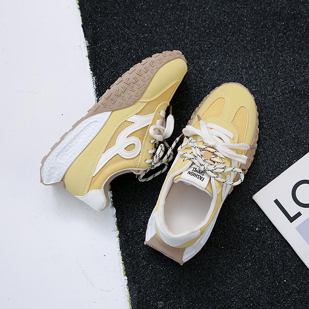 Women's Casual Outdoor Lace Up Sport Shoes 2025 Spring Autumn Designer Korean Round Toe Sneakers Vulcanized Shoes Tenis De Mujer