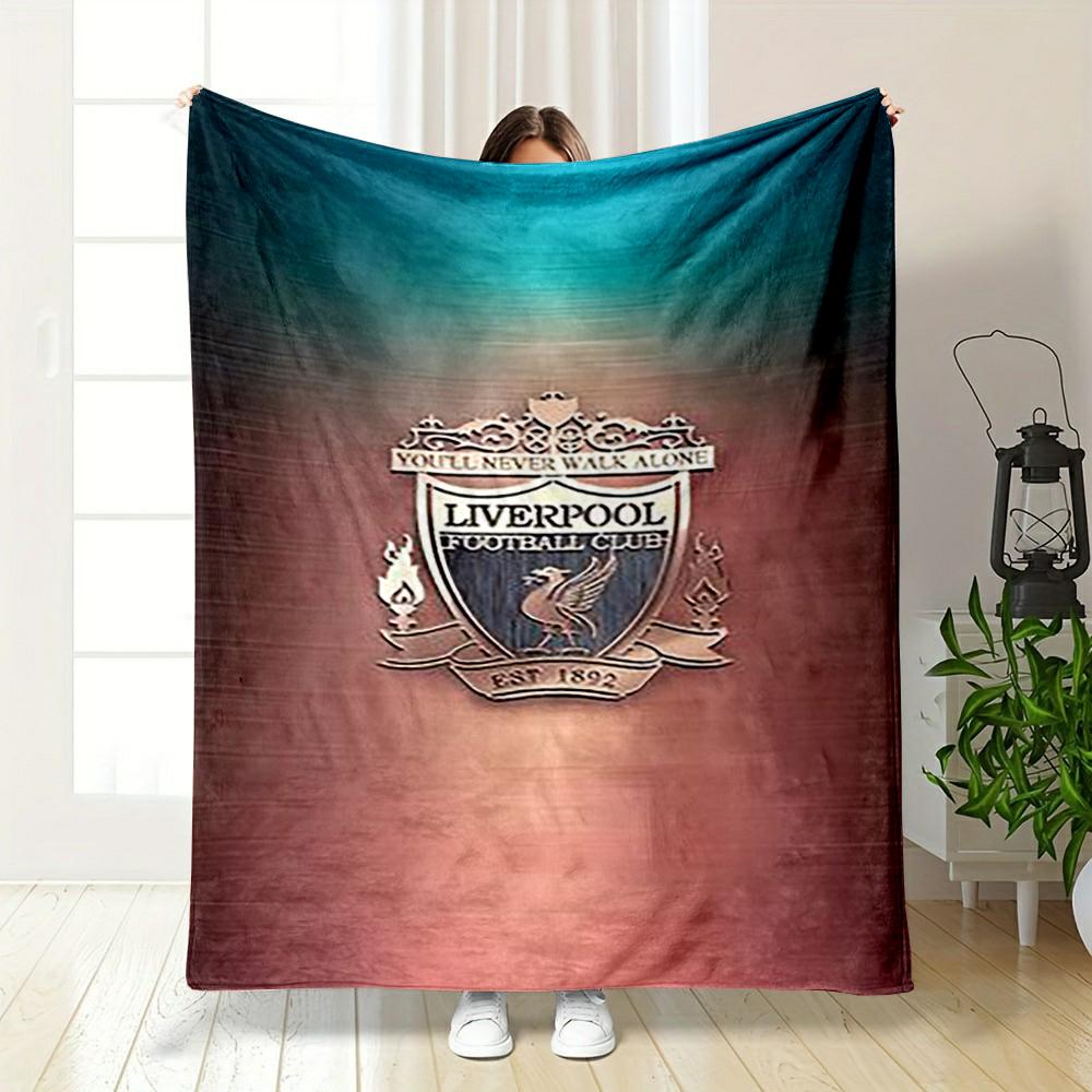 Liverpool FC Crest Design Blanket Flannel Blanket for Bedroom, Living Room, Sofa, and Nap Sofas.