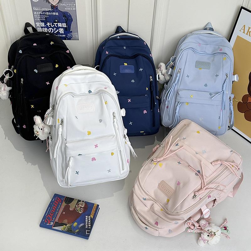 Schultasche Schultasche weiblich Mittelschülerin Stern Mond Creme Design neuer weiblicher Computer-Rucksack Mädchen College-Stil Rucksack