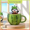 Adorable Cartoon Mushroom Large Capacity Ceramic Mug with Lid - Perfect Girls' Birthday Gift or Souvenir Coffee Cup