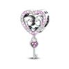 Original 925 Silver Family Charms Mom Flower Heart Beads For Necklace DIY Bracelet Present Jewellery Gift Mother's Day