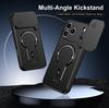 Magnetic Stand Phone Case for Apple 13, 14, 15 Pro, 17 Pro Max with Push-Window and Full Lens Coverage
