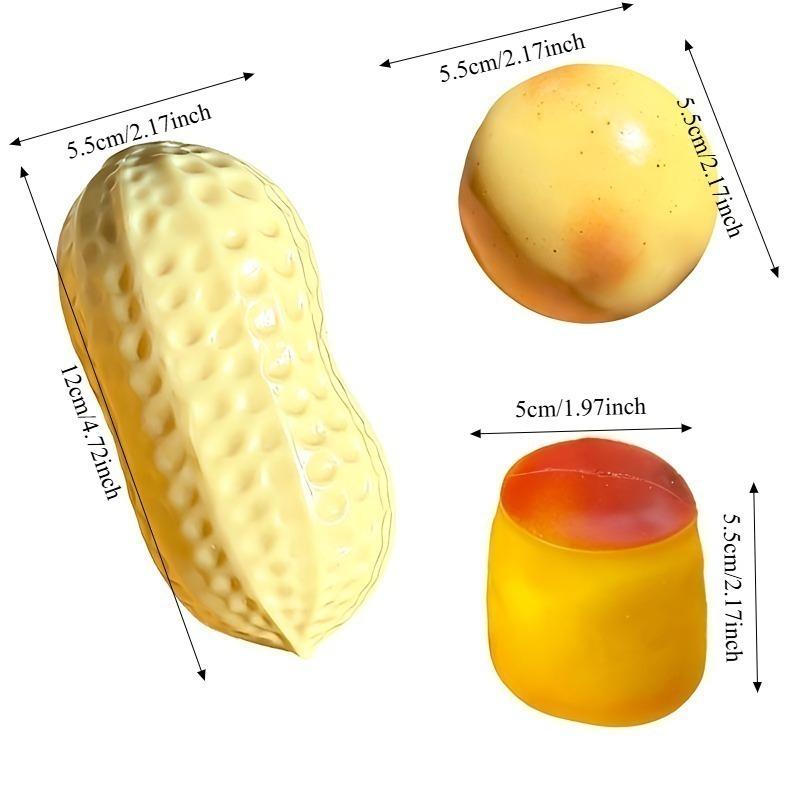 Pudding Croccante al Caramello Pallina Antistress Giocattolo Morbido Arachidi Croccanti, Patate Pallina Antistress Giocattolo Fidget ASMR Giocattoli Sensoriali per Alleviare lo Stress