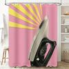 Vintage Shower Curtain Black Cat Retro Gothic Halloween Decor Bathroom Translucent Window Curtains Artistic Home Decoration