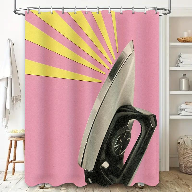 Vintage Shower Curtain Black Cat Retro Gothic Halloween Decor Bathroom Translucent Window Curtains Artistic Home Decoration