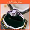 Stone Oval Zircon Purple Delicate Wedding Ring For Women High Quality Dazzling Crystal Zircon Female Classic Jewelry Gift