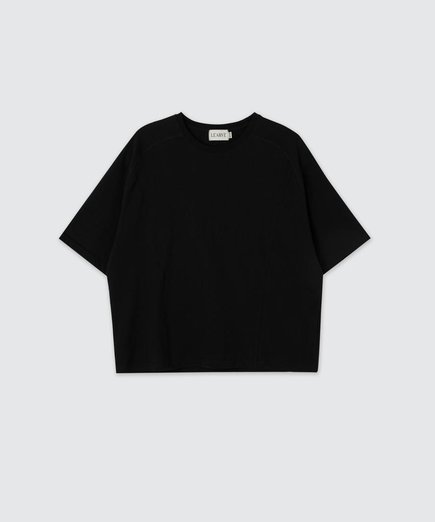 LEARVE Aero Cool Frame Raglan Crop T-Shirt Black