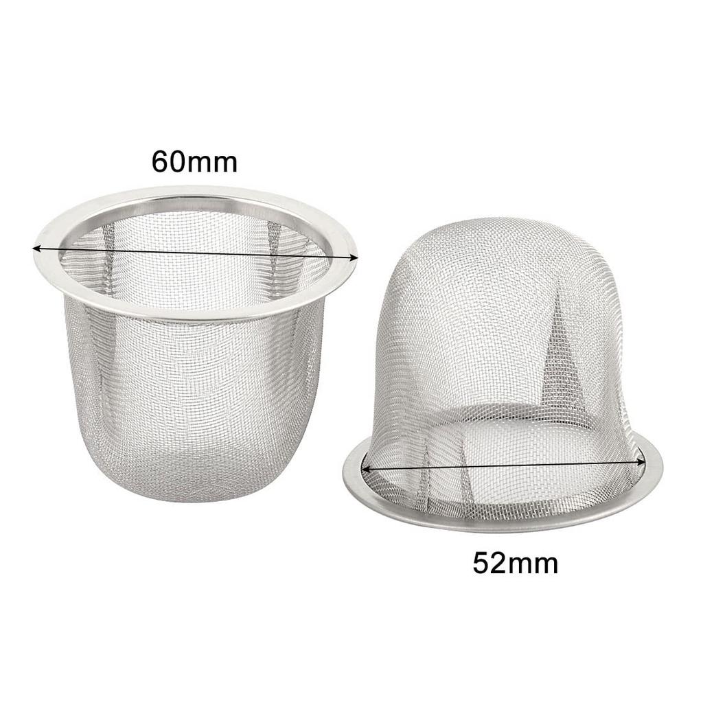 Uxcell Tea Strainers, Stainless Steel, 60mm Diameter, Round Mesh, Pack of 5, for Spices and Other Uses