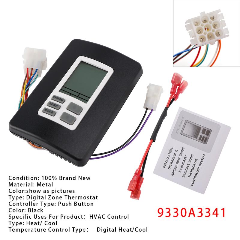 Artudatech 9330A3341 9-Series Digital Zone Thermostat 12V Black