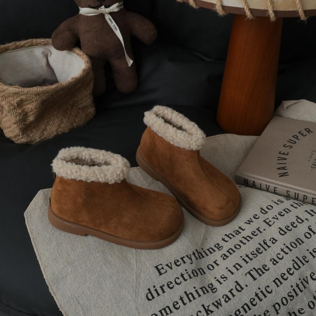 XSHX Retro "Miao Chelsea" Children's Short Boots Rear Zipper Rubber Sole Boys and Girls 248113