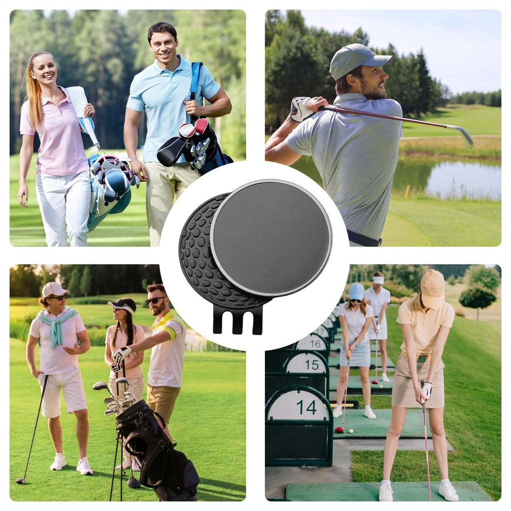Magnetic Golf Ball Marker 25mm Portable Ball Marker Hat Clip Set Clip-On Golf Ball Marker Outdoor Golf Accessories 5