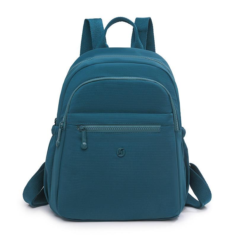 Fashion Women's Bag Summer New Solid Color Backpack Casual Multi-layer Nylon Bag Large Capacity Travel Backpack