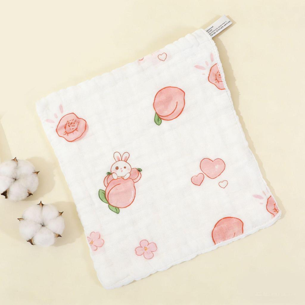 Class A Pure Cotton 6-Layer Gauze Washcloth Bib for Infants and Toddlers