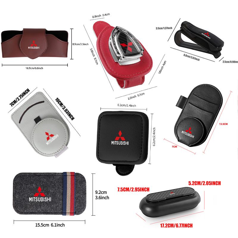 Cxsvnp1 Car Sunglasses Storage Case Sun Visor Glasses Card Clip Holder For Mitsubishi Lancer 10 9 EX Outlander 3 ASX L200 Competition