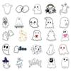 100 Unique Cartoon Ghost Graffiti Stickers for Halloween - Perfect for Suitcases, Scooters, Refrigerators, and Cars