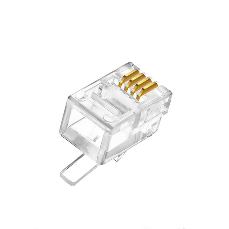 YaoKe RJ11 4-Core Telephone Connectors (100-Pack)