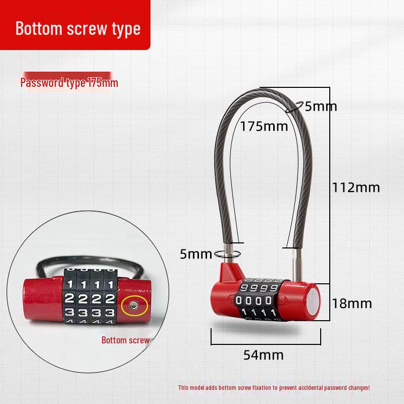 Steel Wire Combination Lock for Patio Furniture, Yard Tools, and Door Handles.