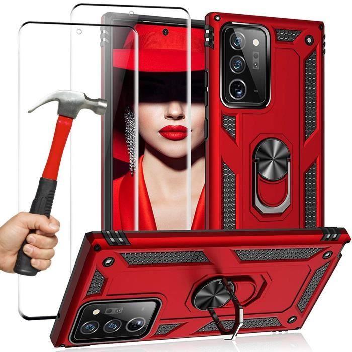 Verres Trempés avec Coque - Booling - pour Samsung Note 20 Ultra - Rouge - Anti-Rayure - Lot de 2
