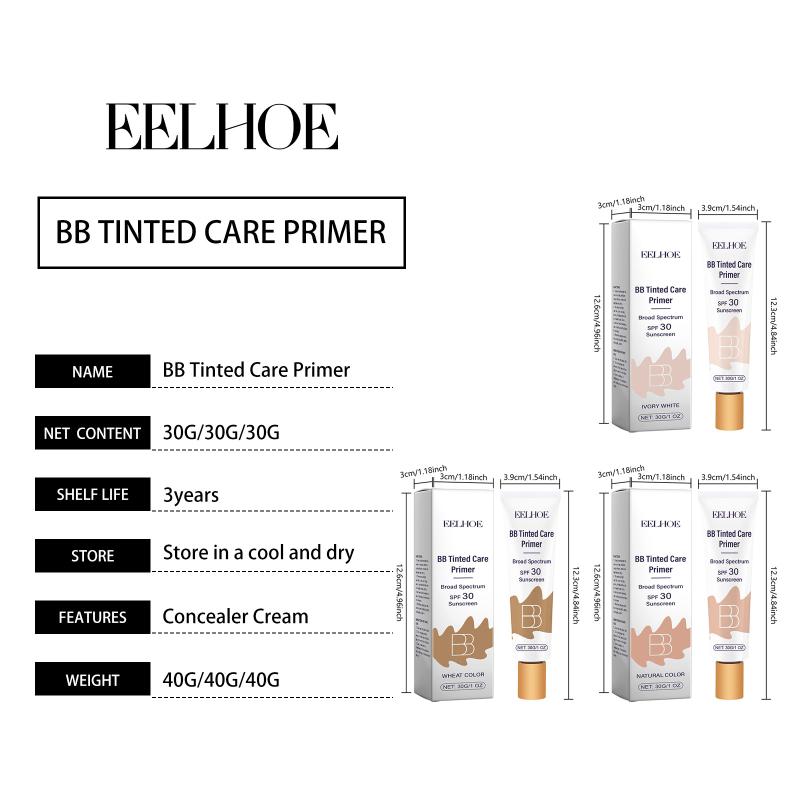 Eelhoe BB Cream Fondotinta Primer Viso Correttore Per Acne Pori Imperfezioni Copertura Idratante Protezione Solare Illuminante Tono della Pelle