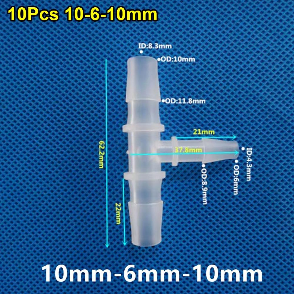10Pcs Varied Diameter 3 Way Connector Plastic Hose Fittings  for Aquarium Fish Tank Fittings