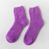 Women's Candy Color Coral Velvet Mid-Calf Socks - Thick, Warm, and Cozy for Autumn and Winter
