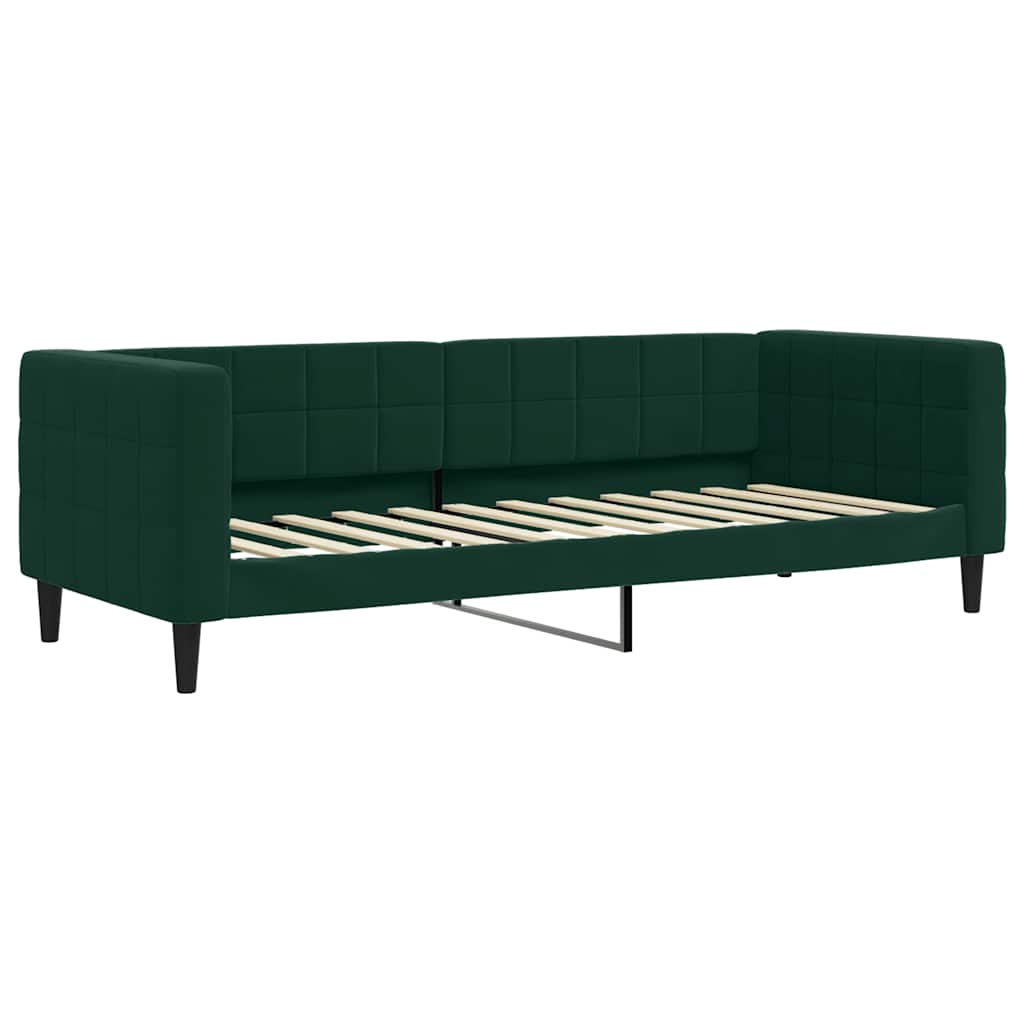 Daybed with Mattress Dark Green 80 X 200 Cm Velvet
