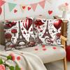 Chic Red Paris Theme Pillowcase - Eiffel Tower & Romantic Elements Print Pillow Cover for Sofa Bedroom Living Room